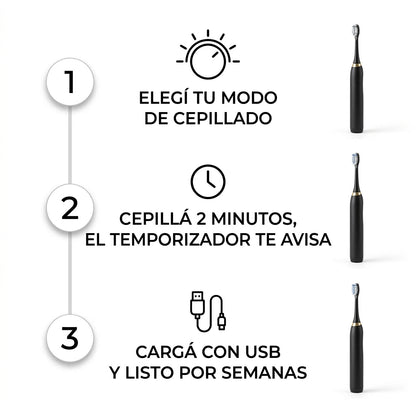 Cepillo de dientes Electrino 3 cabezales 5 velocidades
